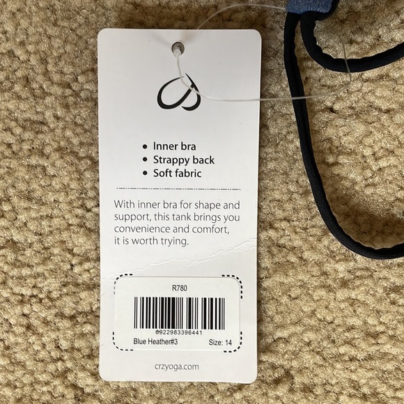 CRZ YOGA  WOMENS SPORTS SOFT BUILD- IN BRA. STRAPPY BACK TANK TOP. - Picture 9 of 15